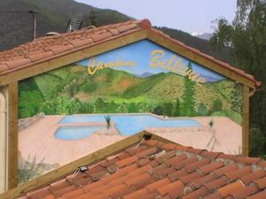 fresque murale dans un camping vers Perpignan