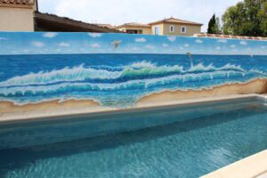décor mur de piscine